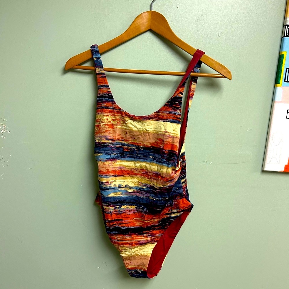 Colorful Striped Women’s One Piece Swimsuit